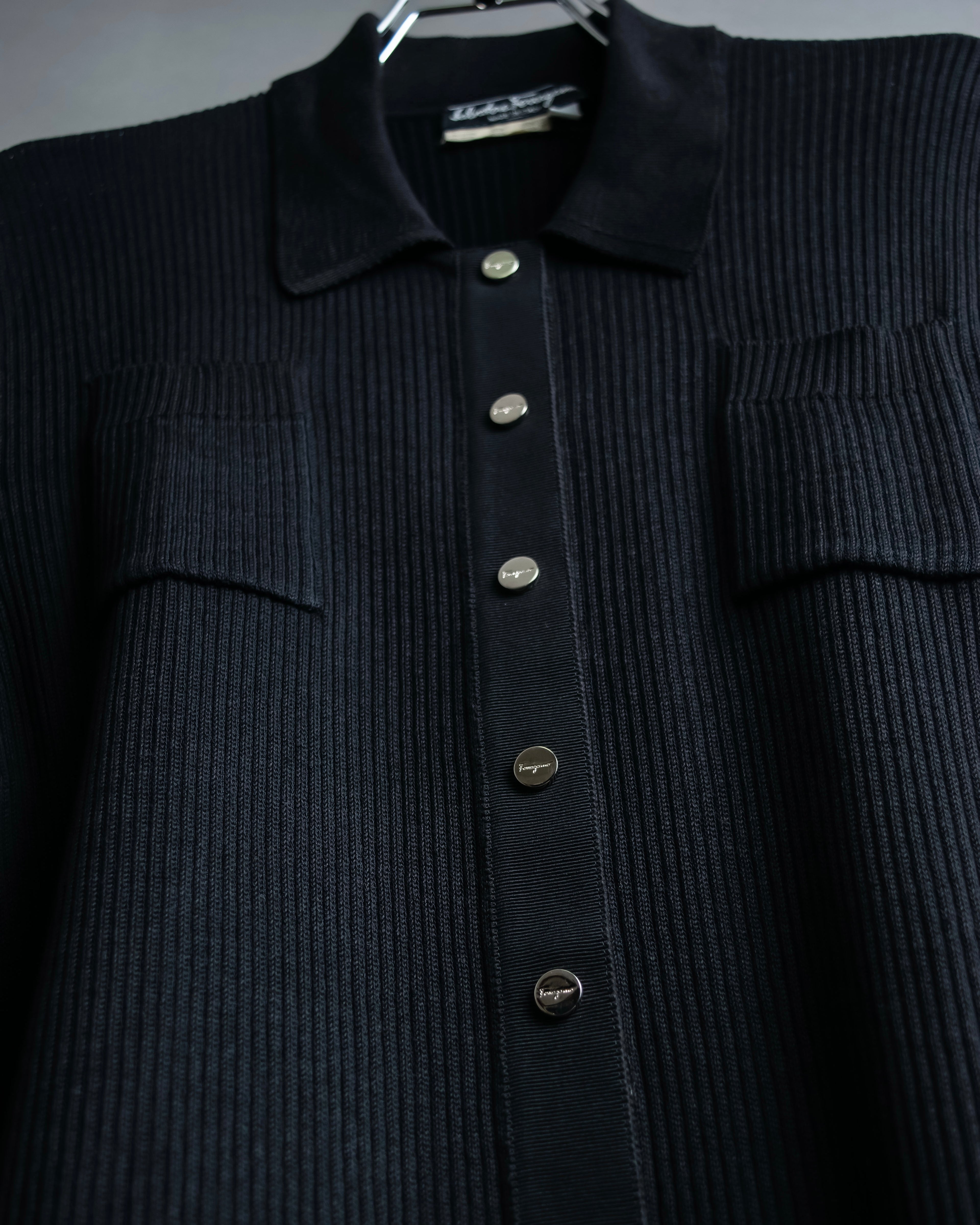 "Salvatore Ferragamo"Cotton x rayon summer knit shirt