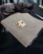 "GUCCI" Canvas and leather bi-fold wallet