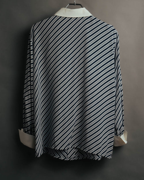 "Christian Dior" 80's-90's Striped silk blouse