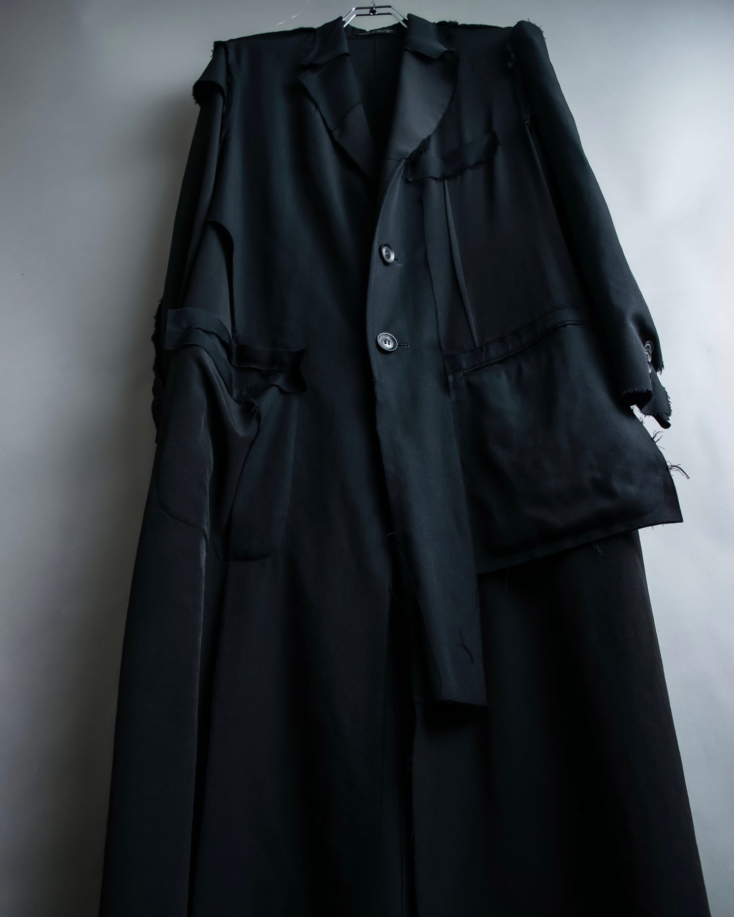 "B Yohji Yamamoto" Inside-out design super long shirt coat