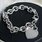 "Tiffany&Co" Heart motif sterling silver chain bracelet