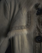 "BURBERRY BLUE LABEL" 00’s Shearling cable-knit pockets coat