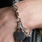 "Tiffany&Co" Heart motif sterling silver chain bracelet