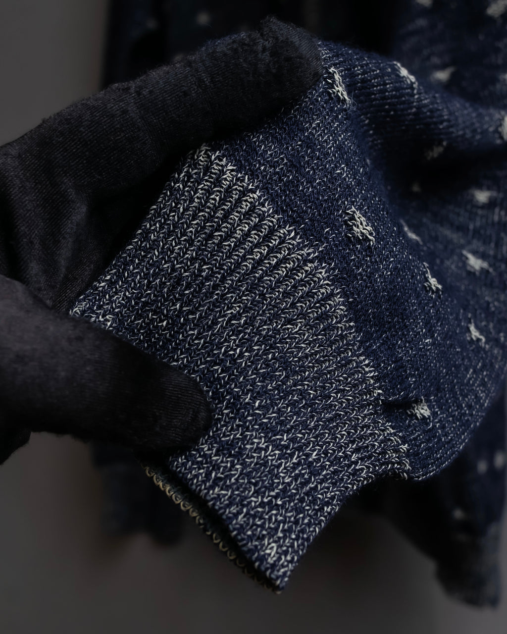 "Vintage abstract polka dot knit cardigan"