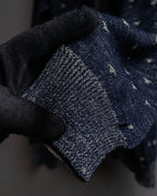 "Vintage abstract polka dot knit cardigan"