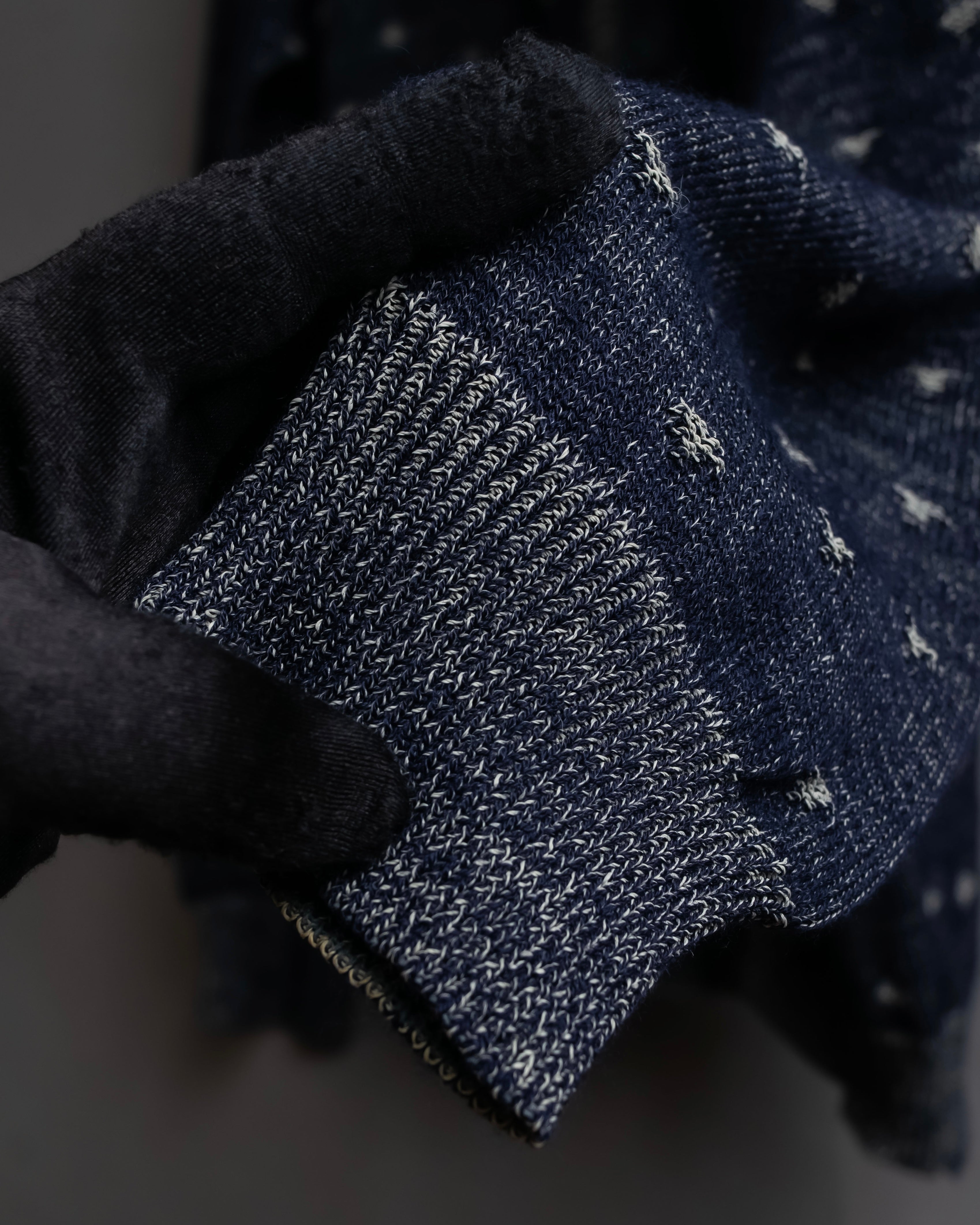 "Vintage abstract polka dot knit cardigan"