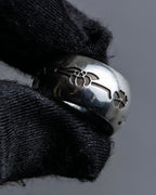 "BVLGARI" Save the Children series logo engraved silver ring