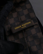 "LOUIS VUITTON" Damier check silk jacquard neck tie