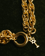 "TRIFARI" 50's-60's Ornate gold tone pendant necklace