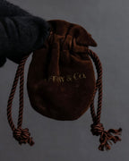 "Tiffany&Co" Rope-shaped milgrain design silver cufflinks ＆tie clip