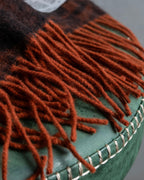 "Vivienne Westwood" Orb pattern fringe design 100% cashmere muffler