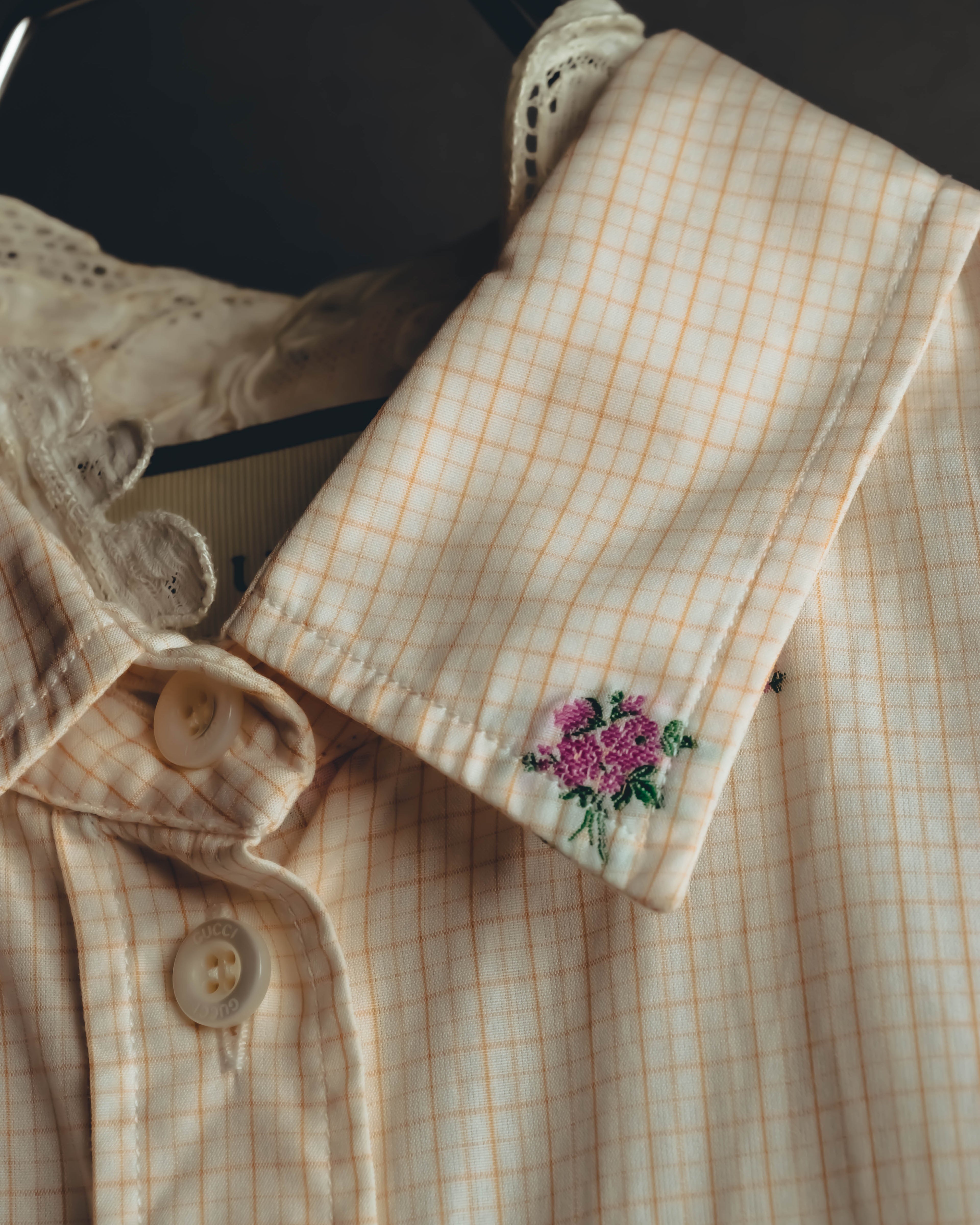 "GUCCI" 2010's-20's Romantic embroidered lace blouse