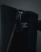 "CHANEL" 2006-12 Double-buckle leather engineer boots