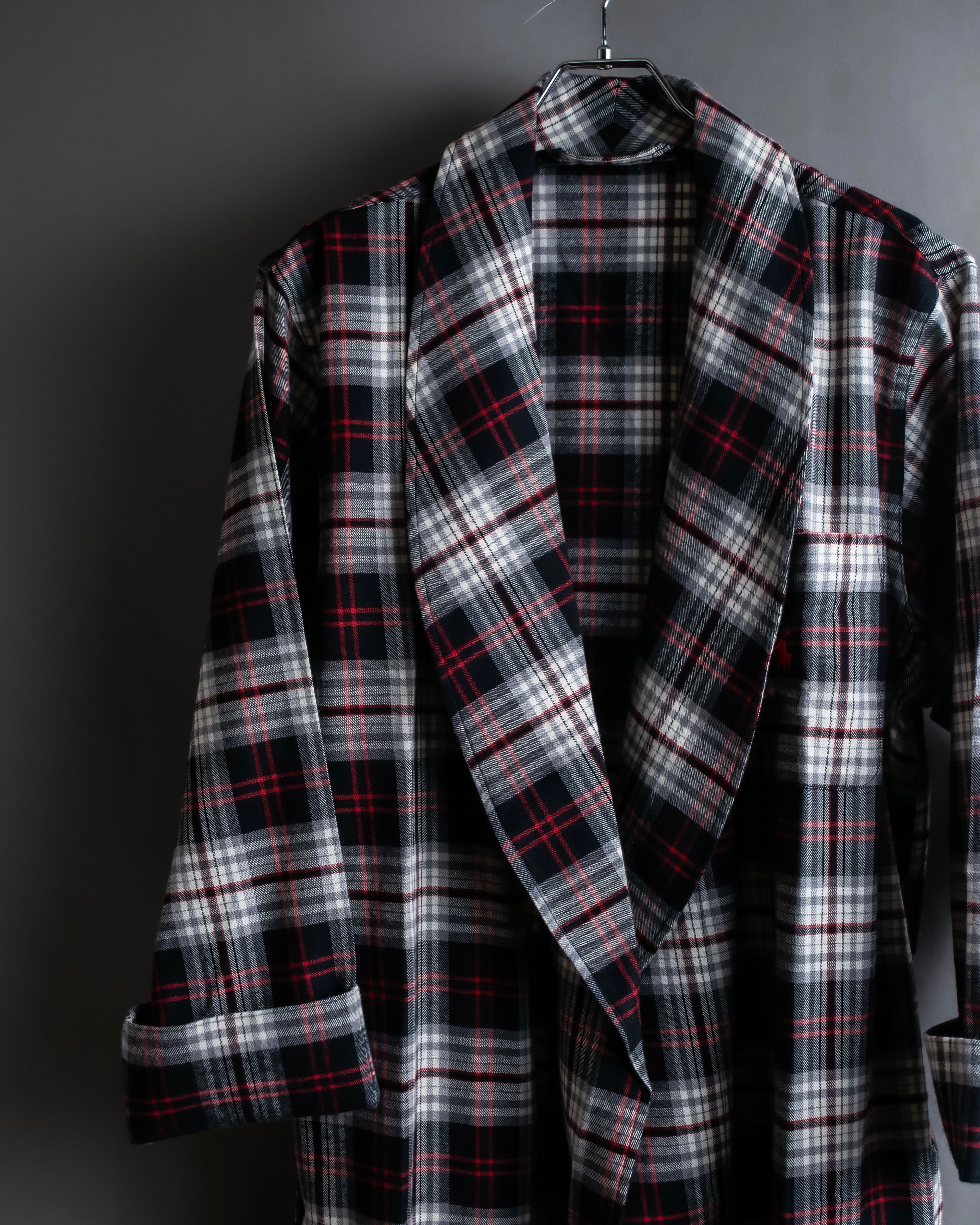 "POLO Ralph Lauren" Check pattern oversized belted gown coat