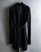 "ISAAC SELLAM" Cut-off design belted leather jacket