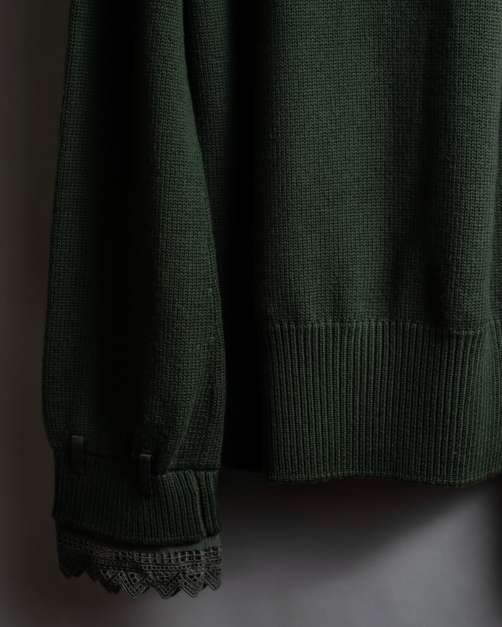 "MONCLER" Relaxed fit high neck lace change knit