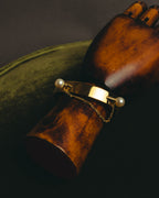 "Chloé" 2010's Gold tone pearl hinged cuff bracelet