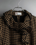 "RED VALENTINO" Ruffled frill detail tweed coat