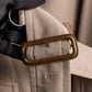 "BURBERRY" Military detail belted maxi length trench coat