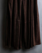 "LOEWE" Dark brown color gathered design wide pants