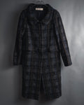 "MARNI" 90’s-00’s Textured plaid wool blend coat