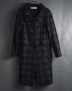 "MARNI" 90’s-00’s Textured plaid wool blend coat