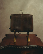 “YVES SAINT LAURENT” 80’s-90’s Sculpted flap lizard leather shoulder bag