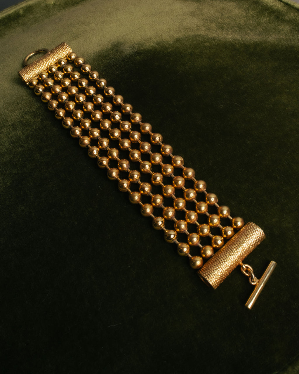 -SPECIAL- “Christian Dior” 70’s-80’s Five strand gold ball chain bracelet