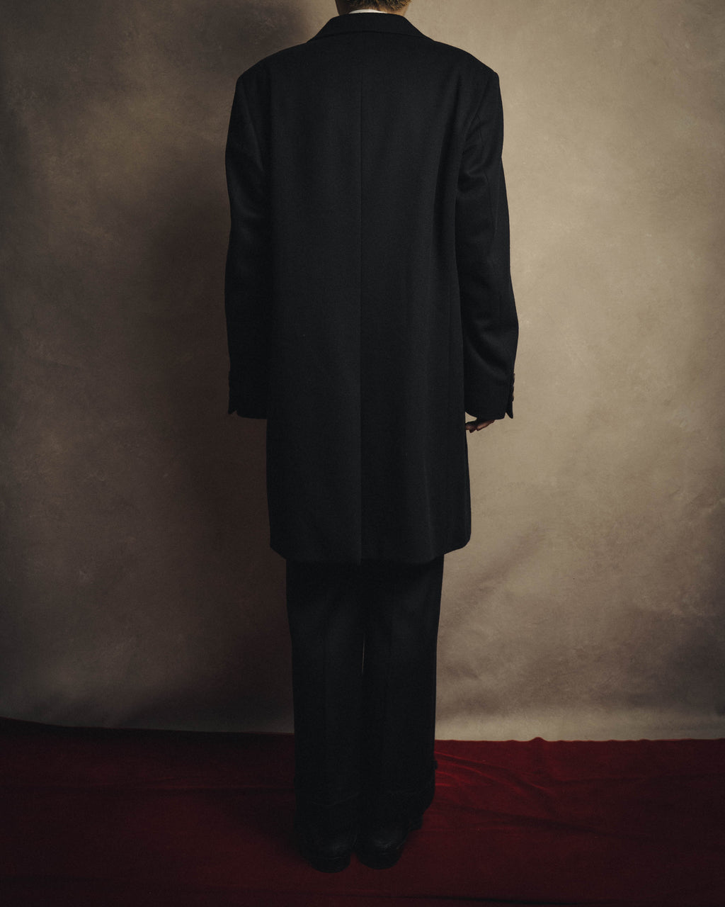 -SPECIAL- “VALENTINO” 2000’s Satin lapel single breasted wool coat