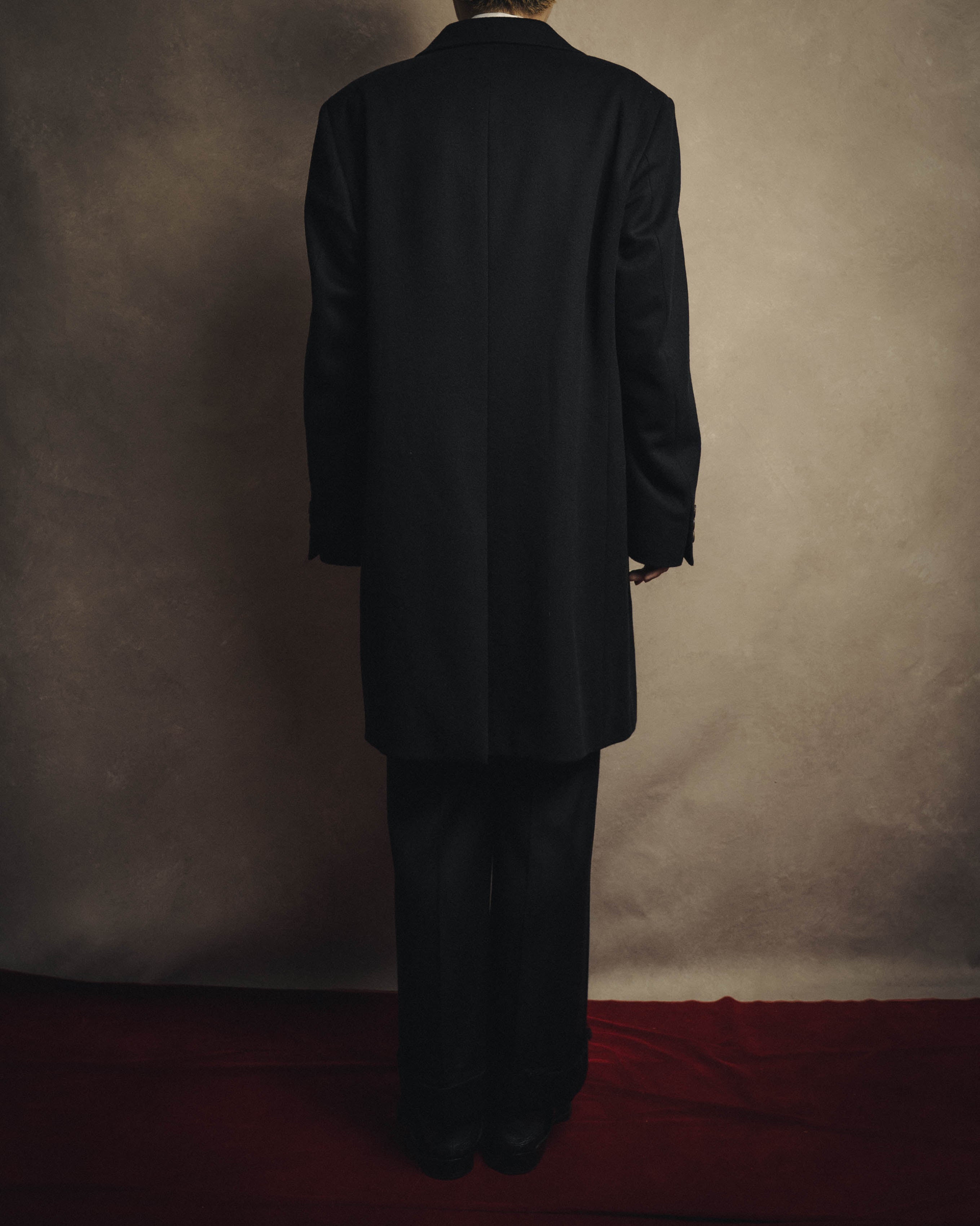 -SPECIAL- “VALENTINO” 2000’s Satin lapel single breasted wool coat
