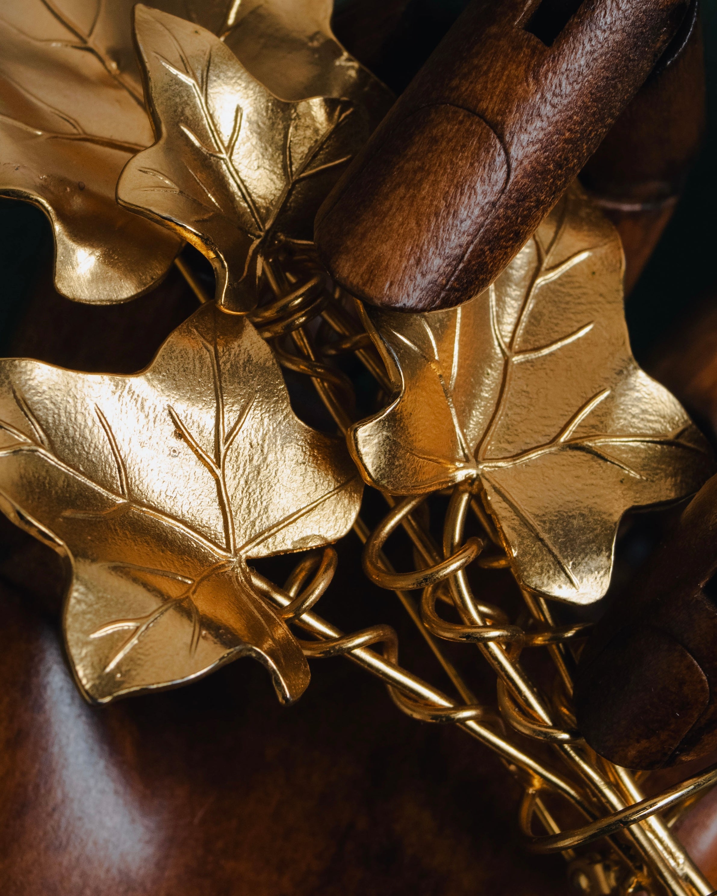 "KENZO" Botanical ivy bouquet brooch