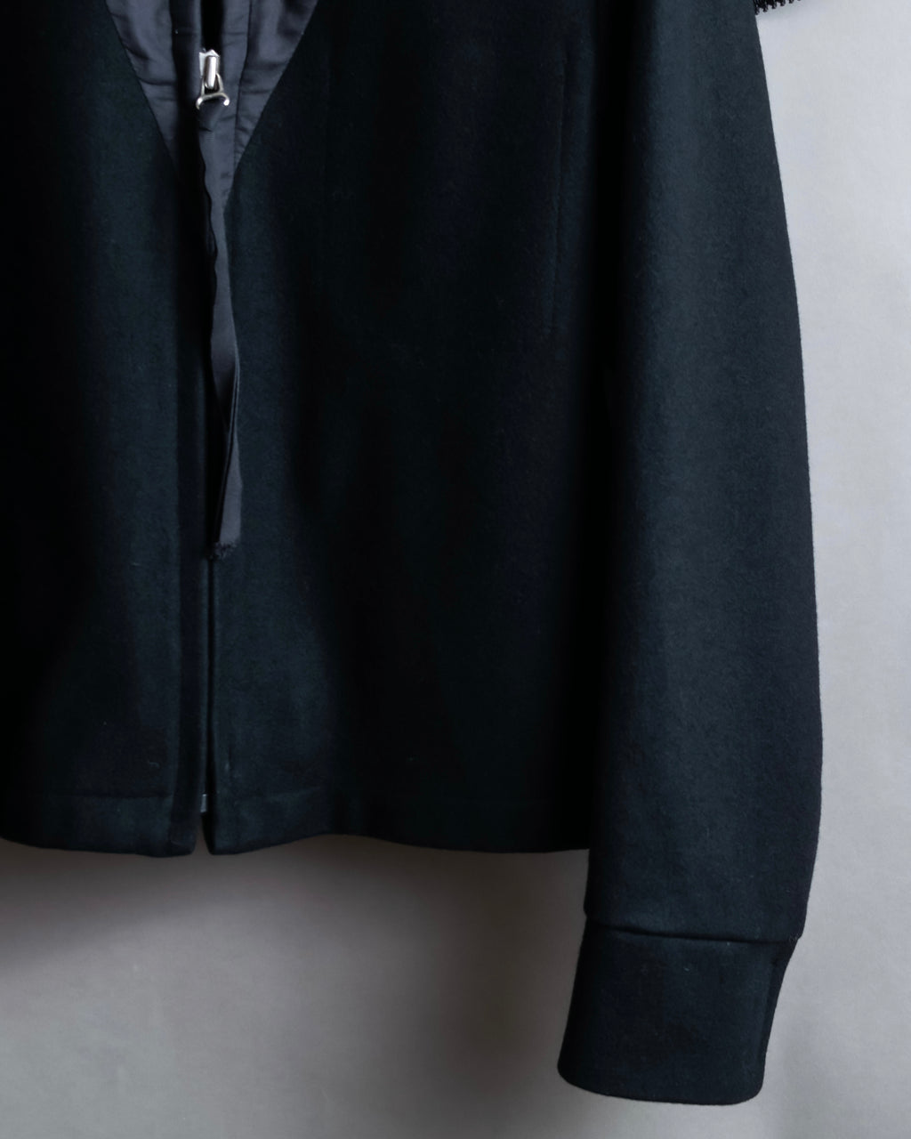 "MM6 MAISON MARGIELA" Wool blend zip up cape collar jacket
