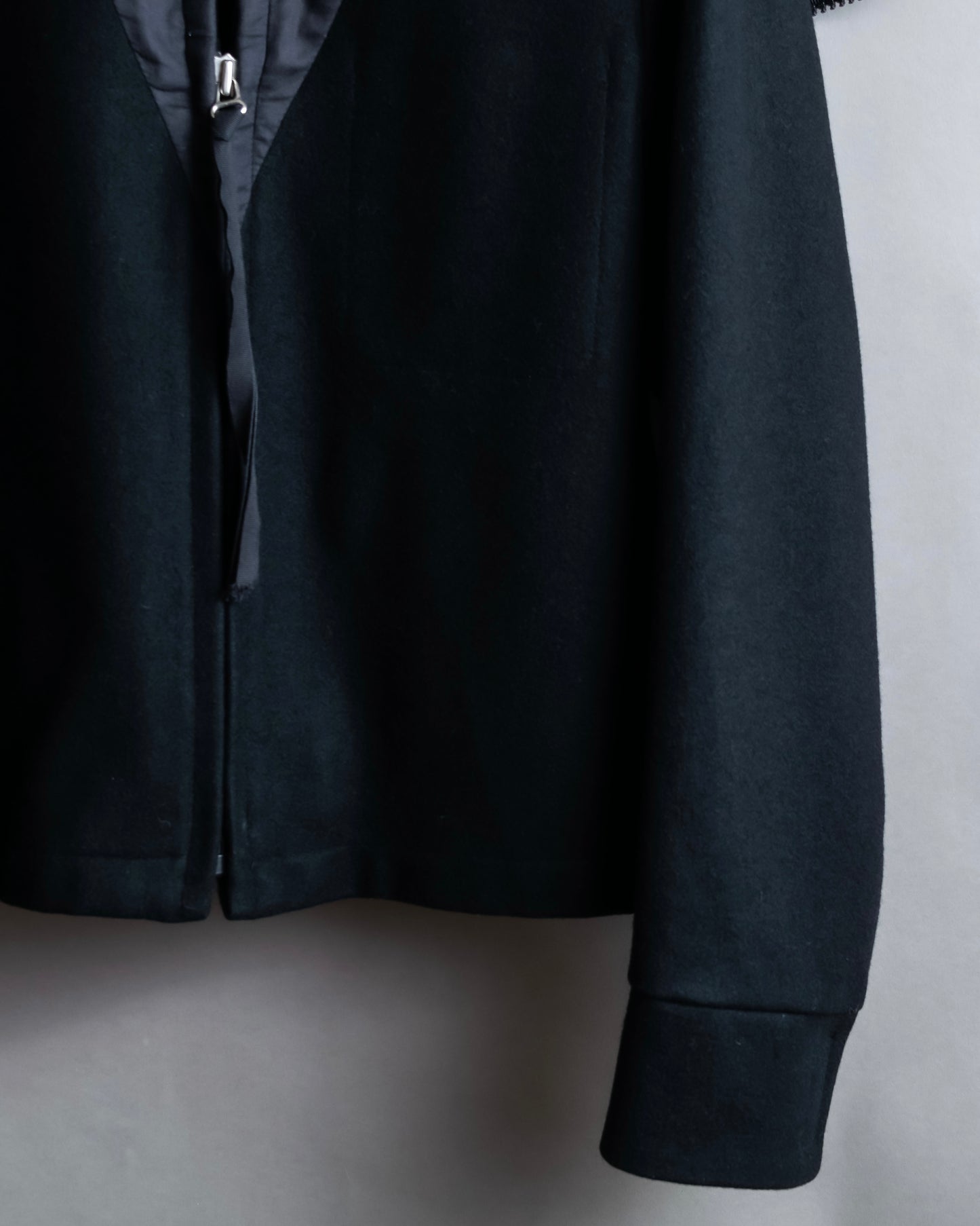 "MM6 MAISON MARGIELA" Wool blend zip up cape collar jacket