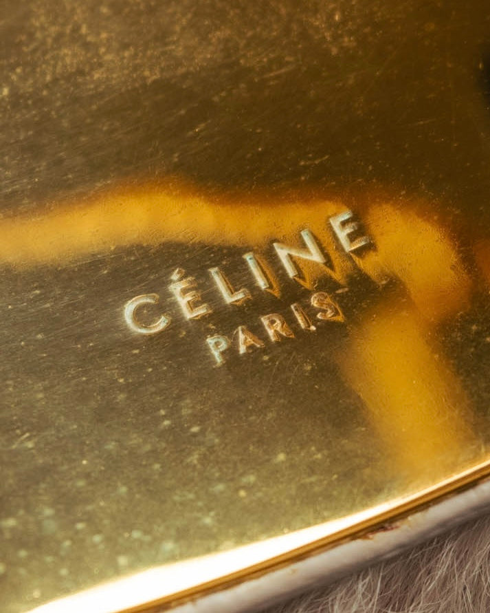 “CELINE” 2010’s Fur covered cuff bracelet