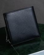 "YVES SAINT LAURENT" Cassandra logo engraved leather bi-fold wallet