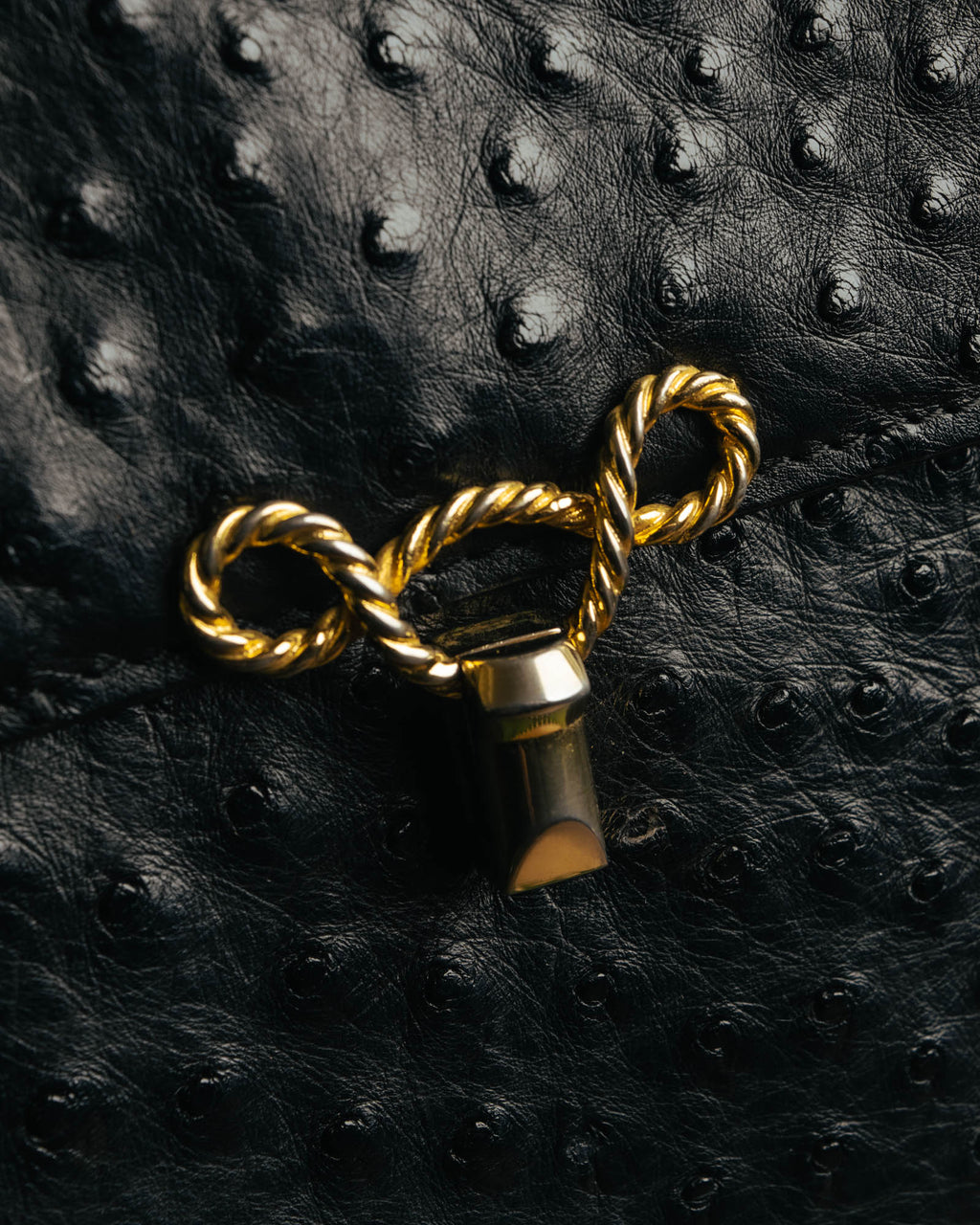 “Jardin des Sacs” 80’s-90’s Ostrich leather top handle bag