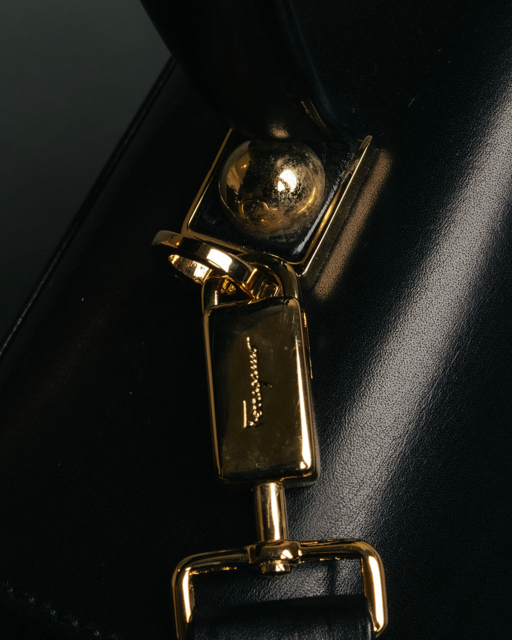 “Salvatore Ferragamo” 90’s-00’s Gancini top handle box calf bag