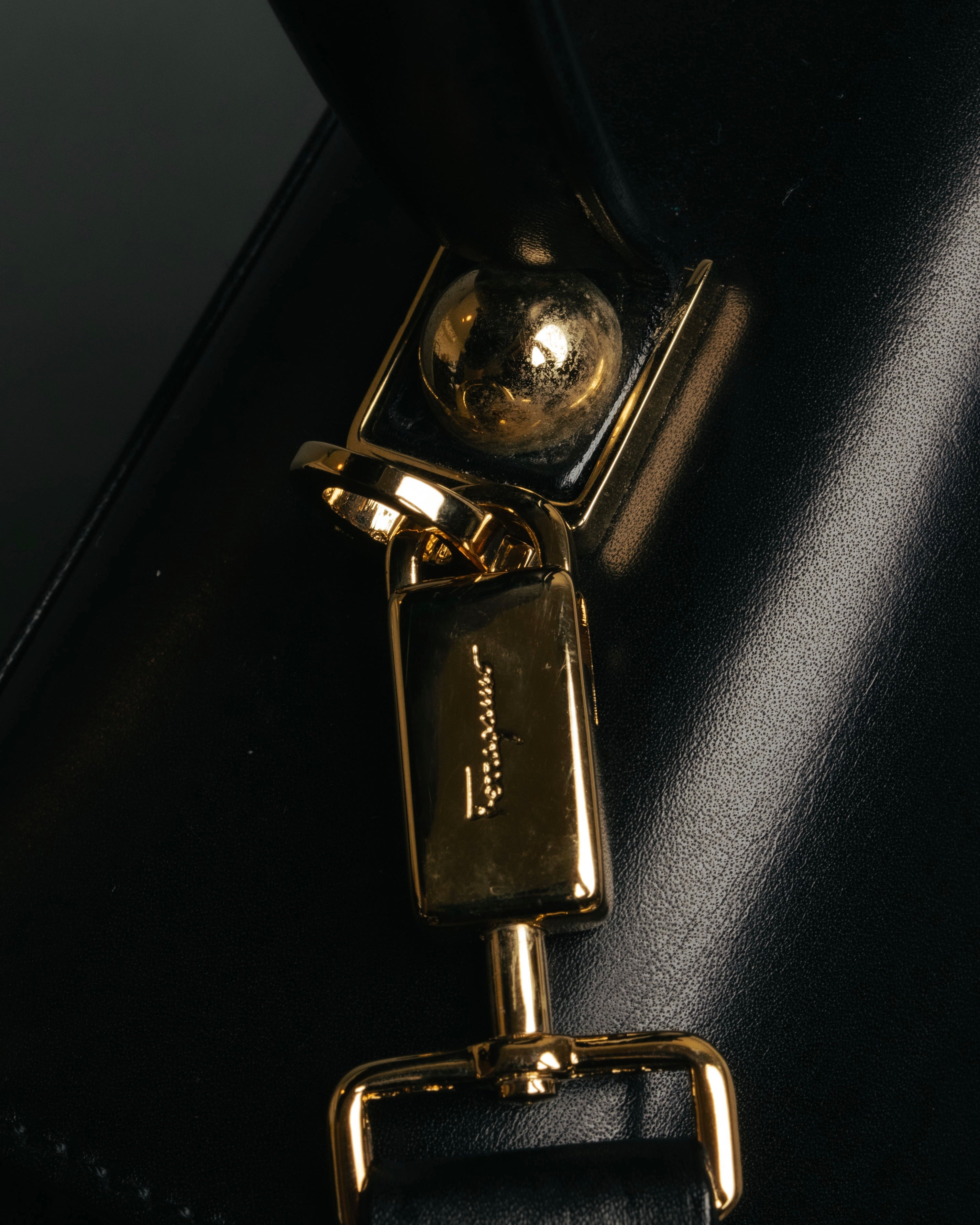 “Salvatore Ferragamo” 90’s-00’s Gancini top handle box calf bag