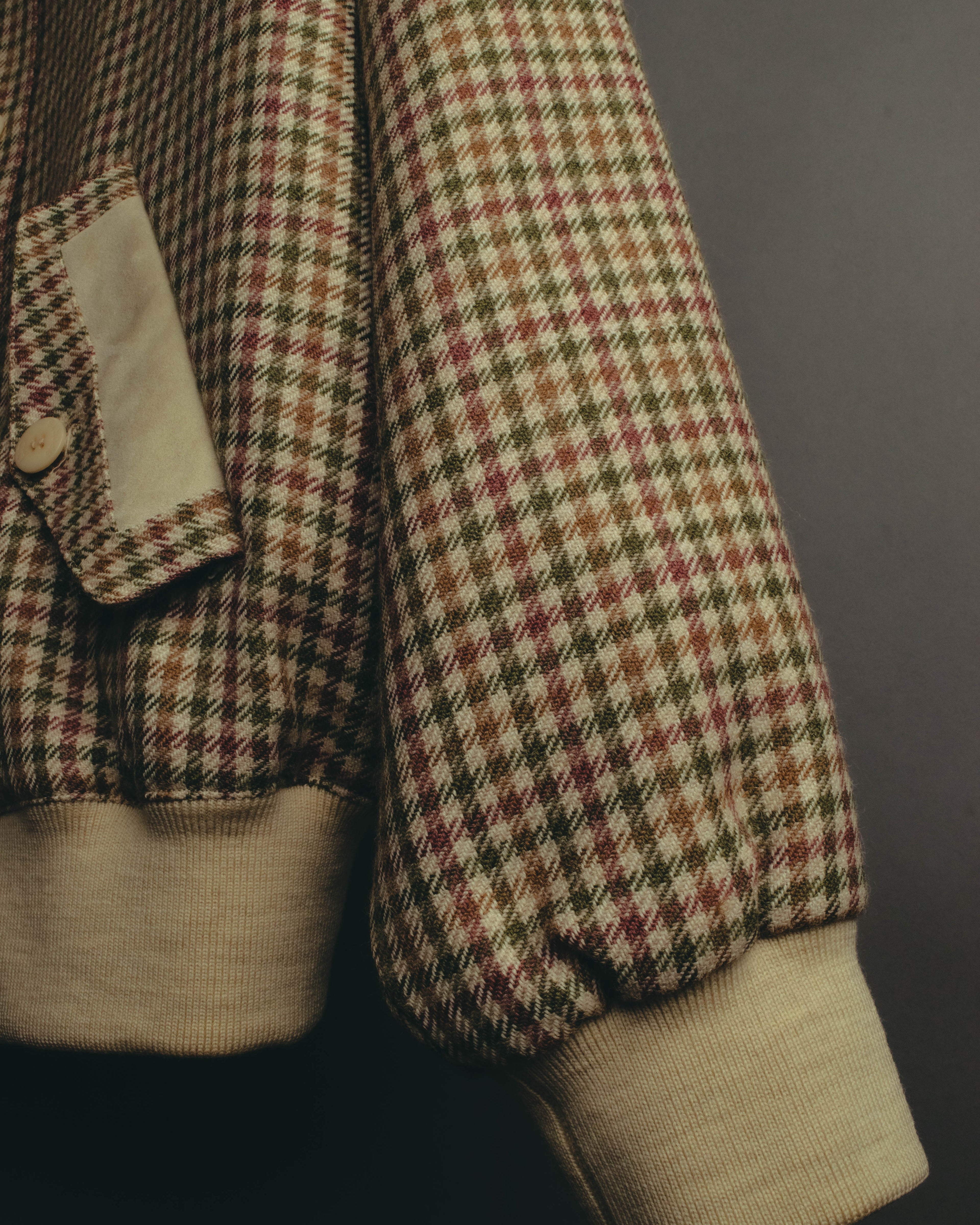 "Christian Dior" 80's-90's Wool check bomber jacket