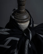 "CHANEL" Typography logo engraved large scarf