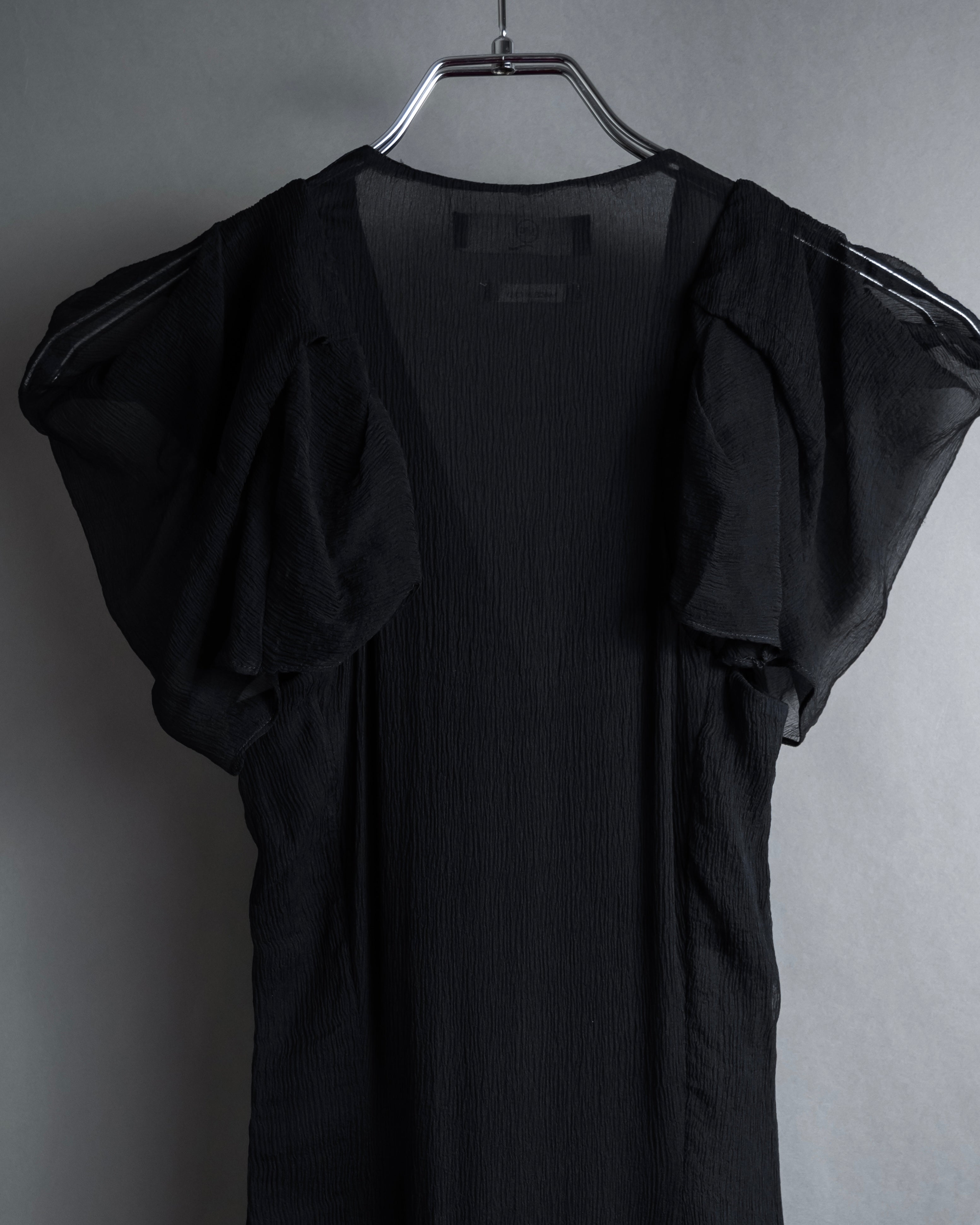 "MCQ Alexander McQueen" 06-10's Puffed sleeve gathered georgette long dress