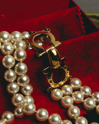 "Salvatore Ferragamo" 80's-90's Gancini three-strand pearl-style necklace