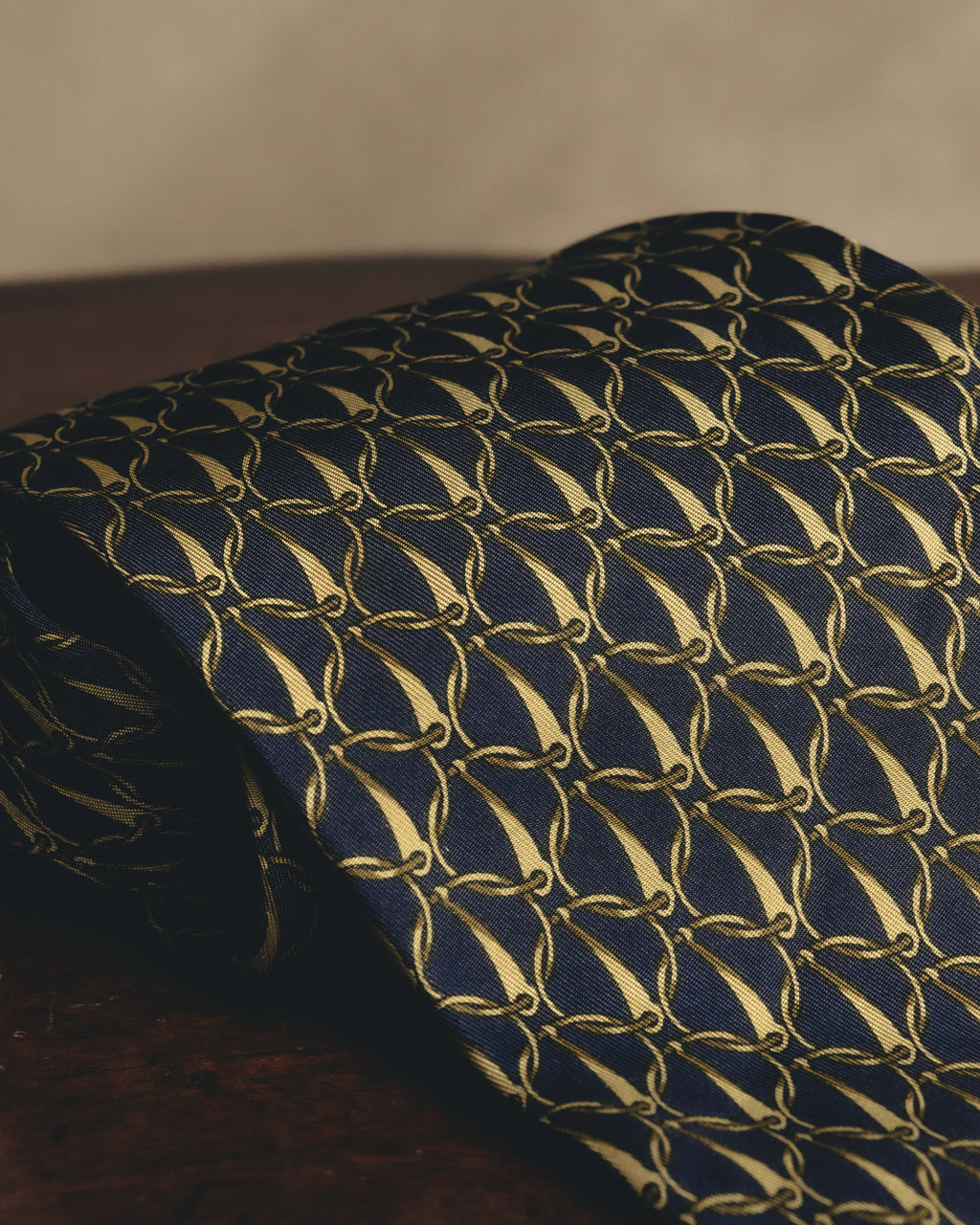 "GUCCI" 80's Nautical patterned silk necktie