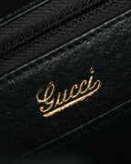 “GUCCI” 80’s-90’s Rope clasp leather shoulder bag