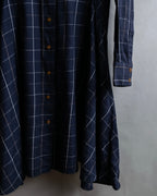 "Vivienne Westwood RED LABEL"
Windowpane print long shirt dress