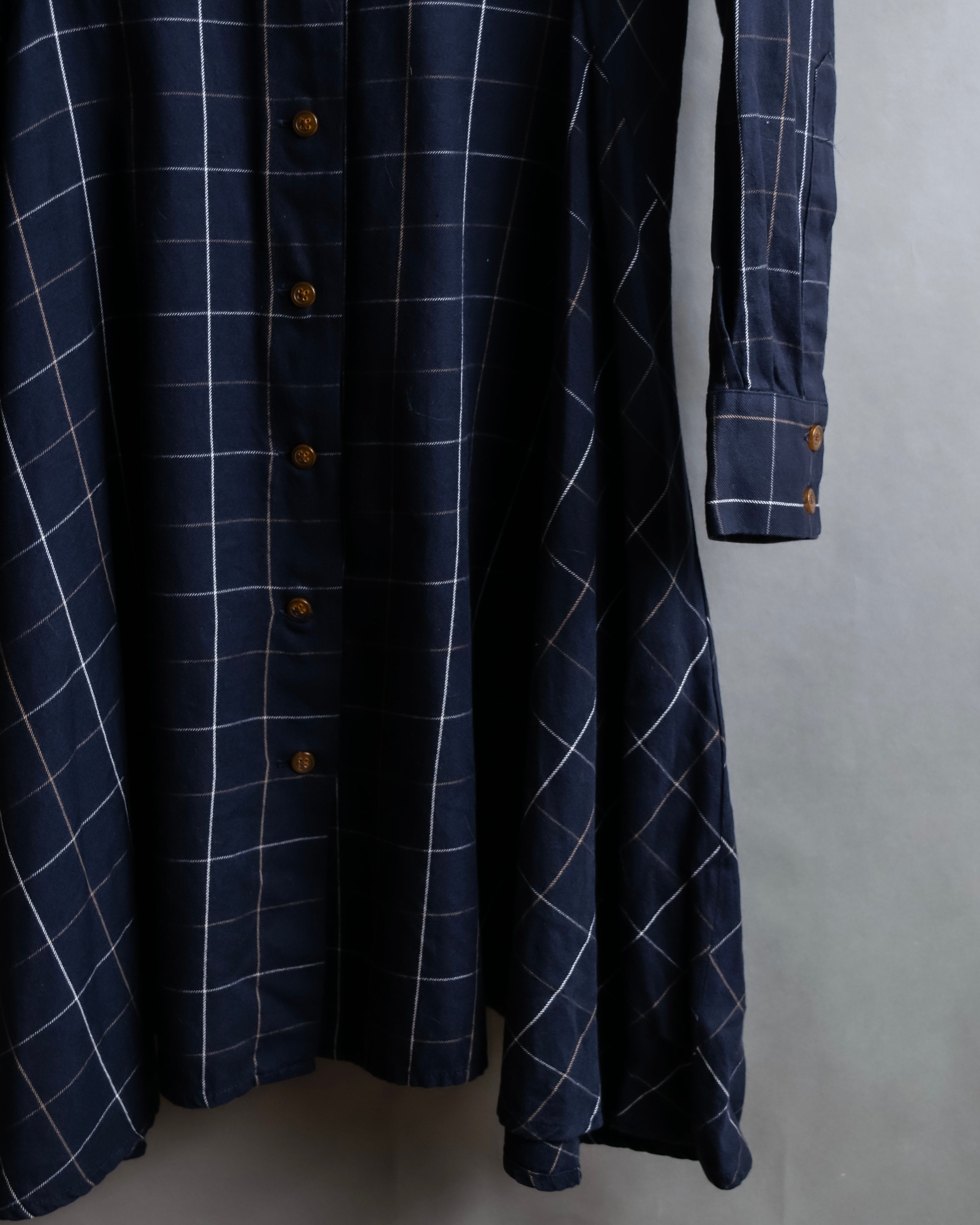 "Vivienne Westwood RED LABEL"
Windowpane print long shirt dress