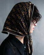 “GUCCI” Horse bit printed diamond scarf