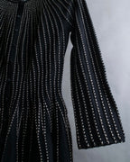 "Alexandar McQueen" Waist-shape detail vertical stitch cardigan