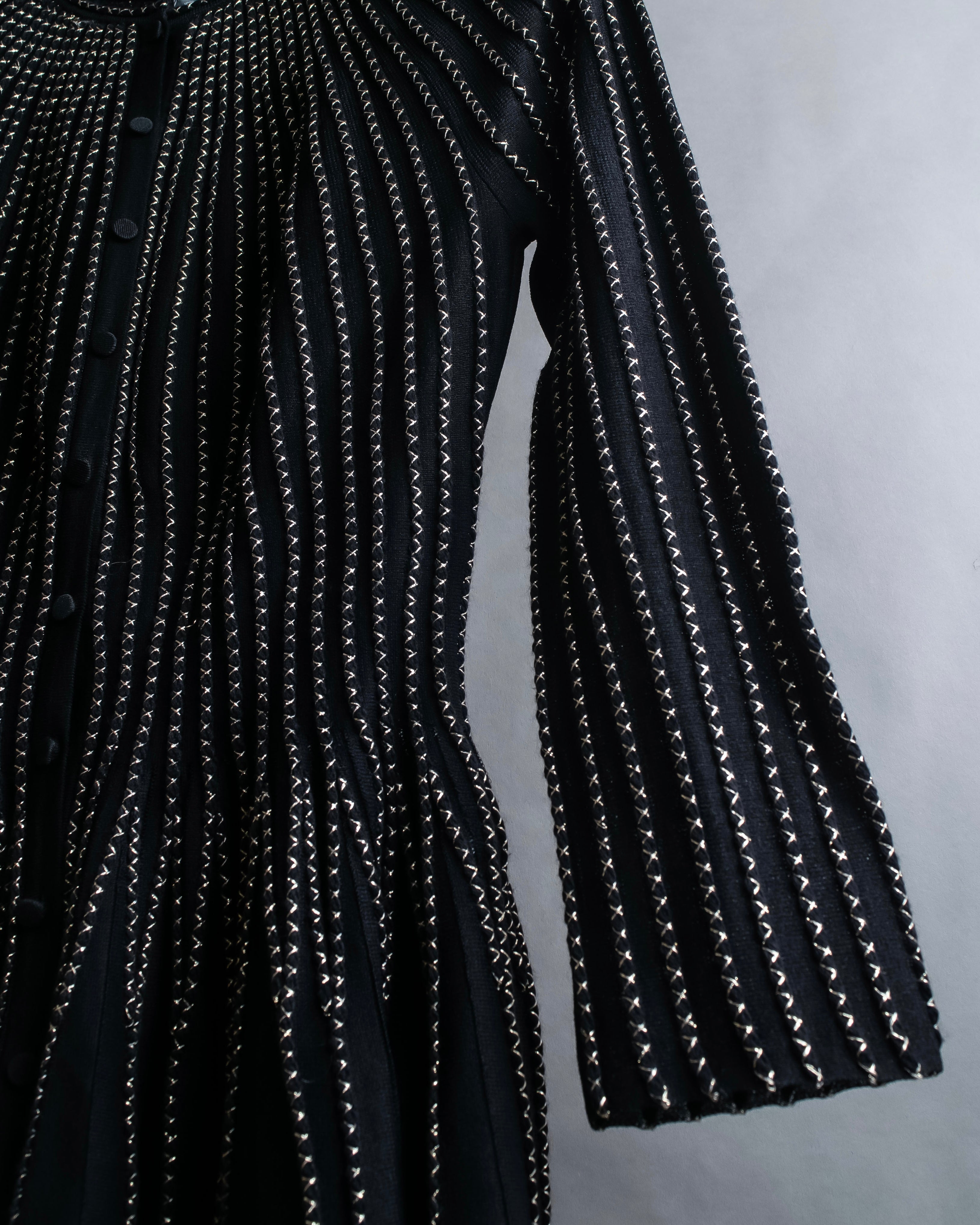 "Alexandar McQueen" Waist-shape detail vertical stitch cardigan