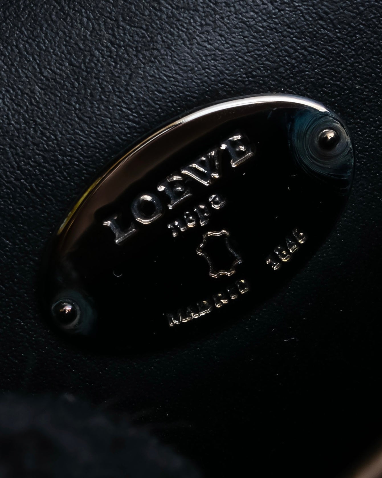 "LOEWE" Logo engraved leather card case